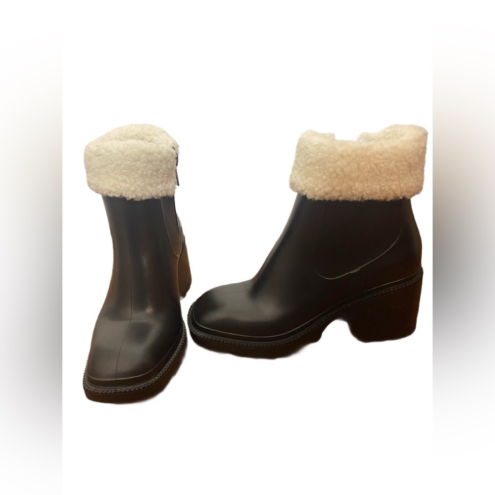 INC Black Rain Boots - Picture 1 of 6